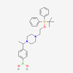 molecular formula C30H41BN2O3Si B1408134 Acide (4-(1-(4-(2-((Tert-butyldiphenylsilyl)oxy)éthyl)pipérazin-1-yl)éthyl)phényl)boronique CAS No. 1704082-49-4