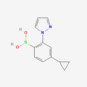 molecular formula C12H13BN2O2 B14081344 (4-Cyclopropyl-2-(1H-pyrazol-1-yl)phenyl)boronic acid 