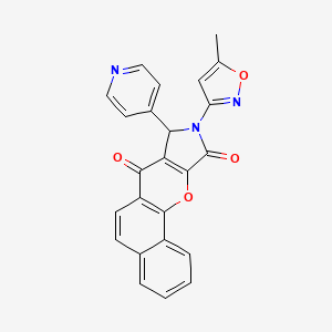 9-(5-Methyl-1,2-oxazol-3-yl)-8-(pyridin-4-yl)-8,9-dihydrobenzo[7,8]chromeno[2,3-c]pyrrole-7,10-dione