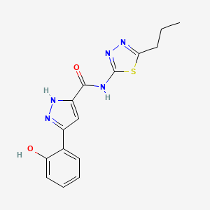 molecular formula C15H15N5O2S B14081421 5-(2-hydroxyphenyl)-N-(5-propyl-1,3,4-thiadiazol-2-yl)-1H-pyrazole-3-carboxamide 