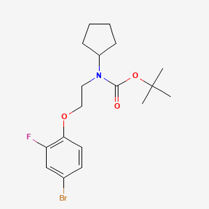 molecular formula C18H25BrFNO3 B1408143 叔丁基(2-(4-溴-2-氟苯氧基)乙基)(环戊基)氨基甲酸酯 CAS No. 1704095-94-2