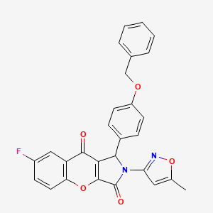 molecular formula C28H19FN2O5 B14081435 1-[4-(Benzyloxy)phenyl]-7-fluoro-2-(5-methyl-1,2-oxazol-3-yl)-1,2-dihydrochromeno[2,3-c]pyrrole-3,9-dione 