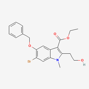 molecular formula C21H22BrNO4 B1408144 5-(苄氧基)-6-溴-2-(2-羟乙基)-1-甲基-1H-吲哚-3-羧酸乙酯 CAS No. 1704066-50-1