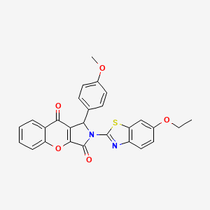 molecular formula C27H20N2O5S B14081443 2-(6-Ethoxy-1,3-benzothiazol-2-yl)-1-(4-methoxyphenyl)-1,2-dihydrochromeno[2,3-c]pyrrole-3,9-dione 