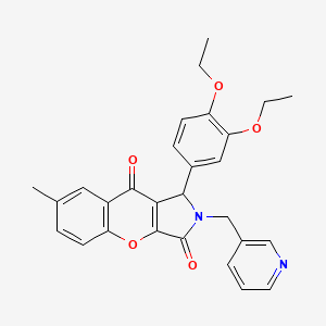 molecular formula C28H26N2O5 B14081502 1-(3,4-Diethoxyphenyl)-7-methyl-2-(pyridin-3-ylmethyl)-1,2-dihydrochromeno[2,3-c]pyrrole-3,9-dione 