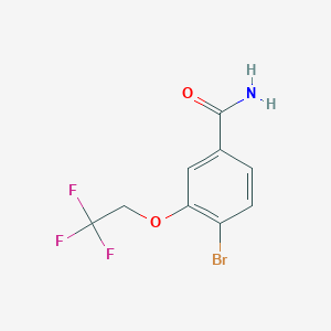 molecular formula C9H7BrF3NO2 B1408152 4-Bromo-3-(2,2,2-trifluoroethoxy)benzamide CAS No. 1443763-87-8