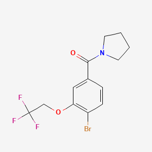 molecular formula C13H13BrF3NO2 B1408153 [4-Bromo-3-(2,2,2-trifluoroethoxy)phenyl](pyrrolidin-1-yl)methanone CAS No. 1443764-12-2