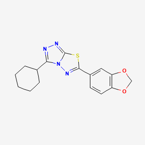 6-(1,3-Benzodioxol-5-yl)-3-cyclohexyl[1,2,4]triazolo[3,4-b][1,3,4]thiadiazole