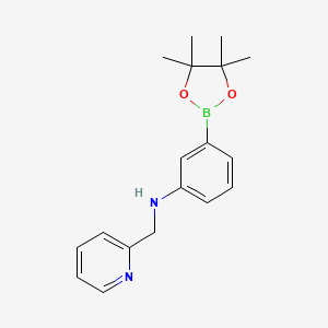 molecular formula C18H23BN2O2 B1408162 N-(pyridin-2-ylmethyl)-3-(4,4,5,5-tetramethyl-1,3,2-dioxaborolan-2-yl)aniline CAS No. 1610521-43-1