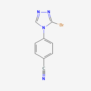 molecular formula C9H5BrN4 B14081639 Benzonitrile, 4-(3-bromo-4H-1,2,4-triazol-4-yl)- 