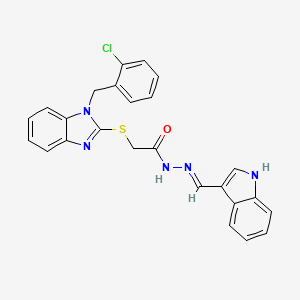 molecular formula C25H20ClN5OS B14081683 2-{[1-(2-chlorobenzyl)-1H-benzimidazol-2-yl]sulfanyl}-N'-[(E)-1H-indol-3-ylmethylidene]acetohydrazide 