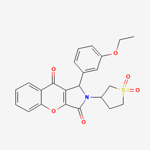 molecular formula C23H21NO6S B14081698 2-(1,1-Dioxidotetrahydrothiophen-3-yl)-1-(3-ethoxyphenyl)-1,2-dihydrochromeno[2,3-c]pyrrole-3,9-dione 