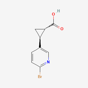 molecular formula C9H8BrNO2 B1408172 (1S,2S)-rel-2-(6-bromopyridin-3-yl)cyclopropane-1-carboxylic acid CAS No. 918305-72-3