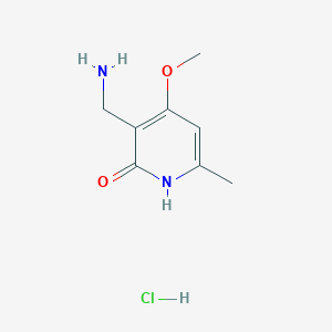 molecular formula C8H13ClN2O2 B1408173 3-(氨甲基)-4-甲氧基-6-甲基吡啶-2(1H)-酮盐酸盐 CAS No. 1450662-30-2