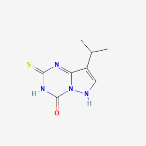 molecular formula C8H10N4OS B1408175 8-isopropyl-2-thioxo-2,3-dihydropyrazolo[1,5-a][1,3,5]triazin-4(1H)-one CAS No. 1453186-94-1