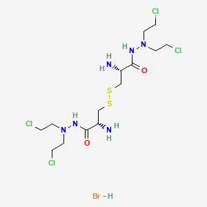 molecular formula C14H29BrCl4N6O2S2 B14081758 L-Cystine, bis(2,2-bis(2-chloroethyl)hydrazide), monohydrobromide CAS No. 57357-12-7