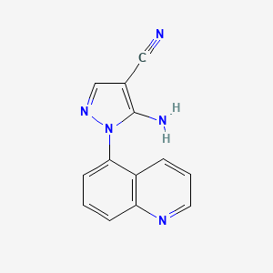 molecular formula C13H9N5 B1408176 5-Amino-1-quinolin-5-yl-1H-pyrazole-4-carbonitrile CAS No. 1452183-87-7
