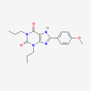 molecular formula C18H22N4O3 B14081780 8-(4-Methoxyphenyl)-1,3-dipropyl-3,7-dihydro-1H-purine-2,6-dione CAS No. 101126-73-2