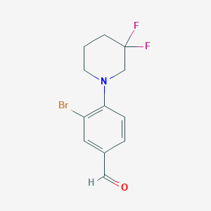 molecular formula C12H12BrF2NO B1408179 3-Bromo-4-(3,3-difluoropiperidin-1-yl)benzaldehyde CAS No. 1774893-96-7