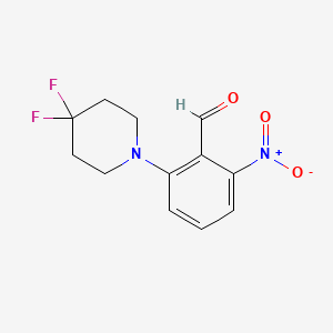 molecular formula C12H12F2N2O3 B1408181 2-(4,4-Difluoropiperidin-1-yl)-6-nitrobenzaldehyde CAS No. 1779127-49-9