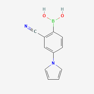 molecular formula C11H9BN2O2 B14081816 (2-Cyano-4-(1H-pyrrol-1-yl)phenyl)boronic acid 