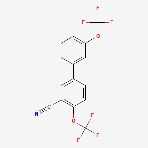 3',4-Bis(trifluoromethoxy)-[1,1'-biphenyl]-3-carbonitrile