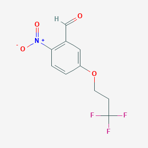 molecular formula C10H8F3NO4 B1408188 2-Nitro-5-(3,3,3-trifluoropropoxy)benzaldehyde CAS No. 1779130-99-2