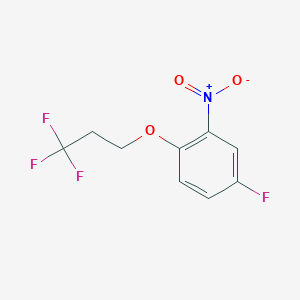 molecular formula C9H7F4NO3 B1408190 5-Fluoro-2-(3,3,3-trifluoropropyloxyl)nitrobenzene CAS No. 1779120-13-6