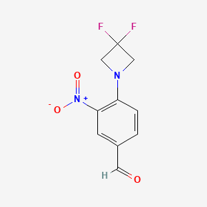 molecular formula C10H8F2N2O3 B1408193 4-(3,3-Difluoroazetidin-1-yl)-3-nitrobenzaldehyde CAS No. 1779119-84-4