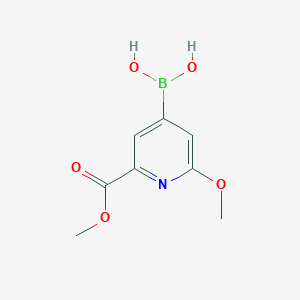 molecular formula C8H10BNO5 B14081944 (2-Methoxy-6-(methoxycarbonyl)pyridin-4-yl)boronic acid 