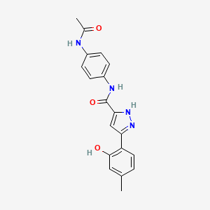 molecular formula C19H18N4O3 B14081951 N-[4-(acetylamino)phenyl]-5-(2-hydroxy-4-methylphenyl)-1H-pyrazole-3-carboxamide 