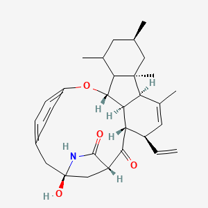 molecular formula C31H39NO4 B14081998 (3S,5S,7R,9S,10R,13R,14S,16S,19S,27S)-13-ethenyl-19-hydroxy-5,7,9,11-tetramethyl-2-oxa-18-azahexacyclo[19.2.2.13,10.116,19.04,9.014,27]heptacosa-1(24),11,21(25),22-tetraene-15,17-dione 