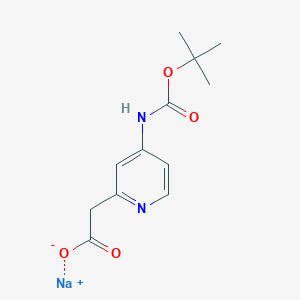 molecular formula C12H15N2NaO4 B1408200 2-(4-{[(叔丁氧羰基)氨基]吡啶-2-基})乙酸钠 CAS No. 1803611-29-1