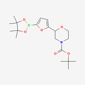 molecular formula C19H30BNO6 B14082041 tert-Butyl 2-(5-(4,4,5,5-tetramethyl-1,3,2-dioxaborolan-2-yl)furan-2-yl)morpholine-4-carboxylate 