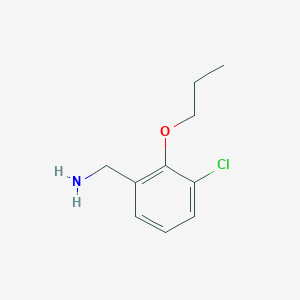 molecular formula C10H14ClNO B1408207 3-氯-2-丙氧基-苄胺 CAS No. 1566187-43-6
