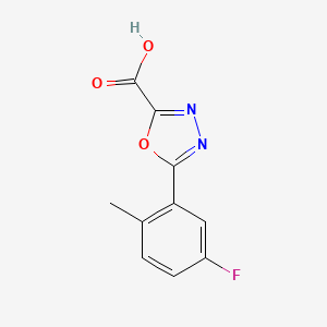 molecular formula C10H7FN2O3 B1408210 5-(5-Fluoro-2-methylphenyl)-1,3,4-oxadiazole-2-carboxylic acid CAS No. 1565404-33-2