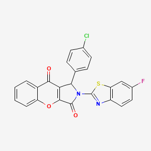 molecular formula C24H12ClFN2O3S B14082114 1-(4-Chlorophenyl)-2-(6-fluoro-1,3-benzothiazol-2-yl)-1,2-dihydrochromeno[2,3-c]pyrrole-3,9-dione 