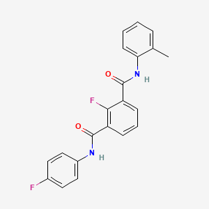 molecular formula C21H16F2N2O2 B14082122 2-fluoro-1-N-(4-fluorophenyl)-3-N-(2-methylphenyl)benzene-1,3-dicarboxamide 