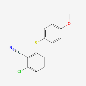 molecular formula C14H10ClNOS B14082153 Benzonitrile, 2-chloro-6-[(4-methoxyphenyl)thio]- CAS No. 101339-45-1