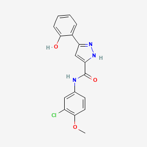 N-(3-chloro-4-methoxyphenyl)-5-(2-hydroxyphenyl)-1H-pyrazole-3-carboxamide