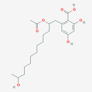 molecular formula C22H34O7 B14082207 2-(2-Acetoxy-12-hydroxytridecyl)-4,6-dihydroxybenz 