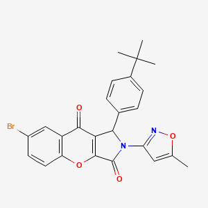 molecular formula C25H21BrN2O4 B14082261 7-Bromo-1-(4-tert-butylphenyl)-2-(5-methyl-1,2-oxazol-3-yl)-1,2-dihydrochromeno[2,3-c]pyrrole-3,9-dione 