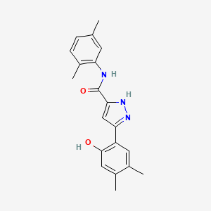 molecular formula C20H21N3O2 B14082324 N-(2,5-dimethylphenyl)-5-(2-hydroxy-4,5-dimethylphenyl)-1H-pyrazole-3-carboxamide CAS No. 879445-08-6