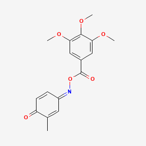 molecular formula C17H17NO6 B14082335 (4E)-2-methyl-4-({[(3,4,5-trimethoxyphenyl)carbonyl]oxy}imino)cyclohexa-2,5-dien-1-one 