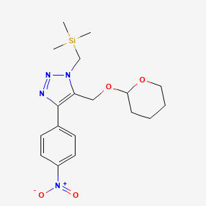 1H-1,2,3-Triazole, 4-(4-nitrophenyl)-5-[[(tetrahydro-2H-pyran-2-yl)oxy]methyl]-1-[(trimethylsilyl)methyl]-