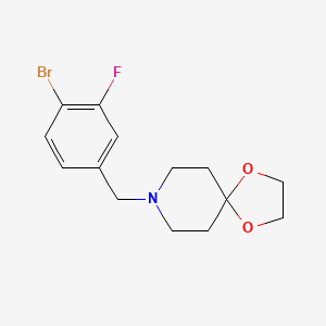 molecular formula C14H17BrFNO2 B1408237 8-(4-Bromo-3-fluorobenzyl)-1,4-dioxa-8-azaspiro[4.5]decane CAS No. 1704121-90-3