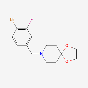 molecular formula C14H17BrFNO2 B1408237 8-(4-Bromo-3-fluorobencil)-1,4-dioxa-8-azaspiro[4.5]decano CAS No. 1704121-90-3