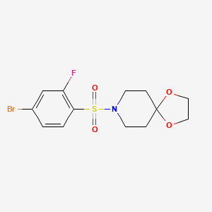 molecular formula C13H15BrFNO4S B1408238 8-((4-Bromo-2-fluorophenyl)sulfonyl)-1,4-dioxa-8-azaspiro[4.5]decane CAS No. 1704096-48-9