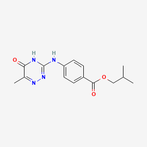 molecular formula C15H18N4O3 B14082415 2-Methylpropyl 4-[(5-hydroxy-6-methyl-1,2,4-triazin-3-yl)amino]benzoate 