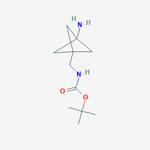 molecular formula C11H20N2O2 B1408244 tert-Butyl ((3-aminobicyclo[1.1.1]pentan-1-yl)methyl)carbamate CAS No. 1630906-49-8